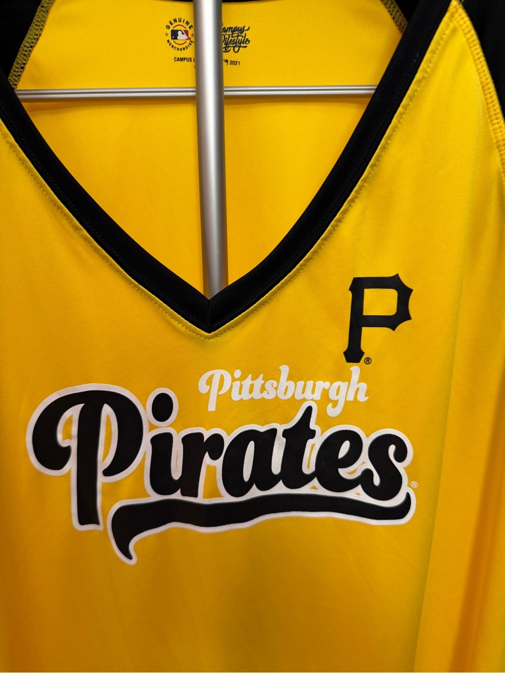 MLB Pittsburgh Pirates Yellow and Black Women's Jersey - Picture 2 of 9